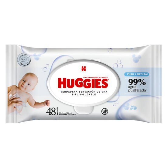Toallitas humedas huggies Puro y Natural 48 unid